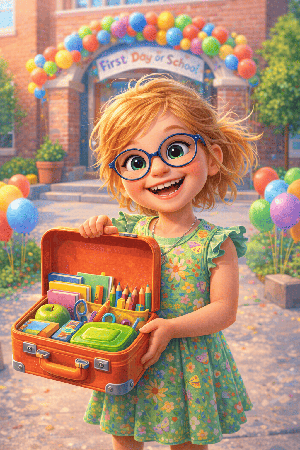 Prvý školský deň cestovná kufor